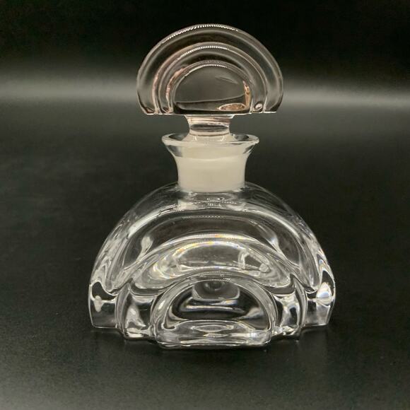 Collezione Glass Line Italy Art Deco Style Genuine Lead Crystal Bottle Pink Lid - Picture 4 of 11